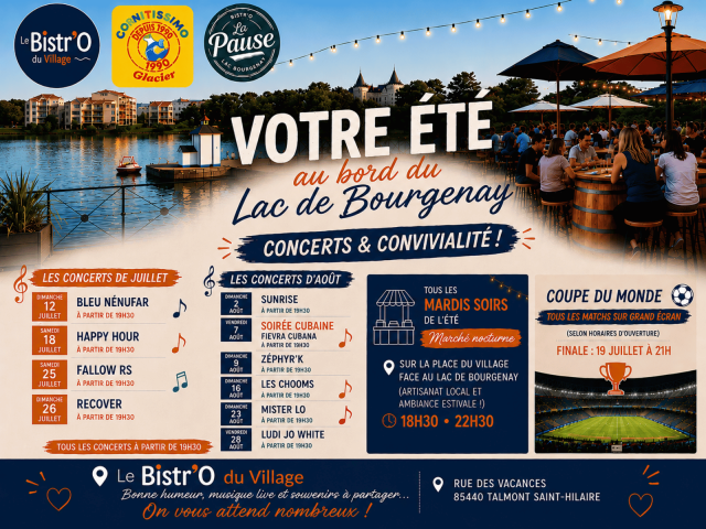 Concert Happy Hour face au lac de Bourgenay