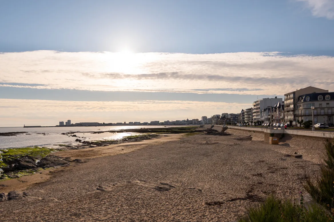 Beach at sunset Les Sables d'Olonne